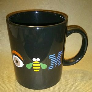 IBM Black Mug Eye Bee Letter M Graphic Logo Coffee